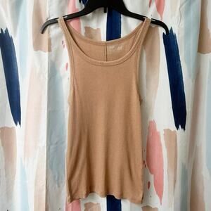 Aerie Nutmeg Brown Ribbed Tank Top Size Large